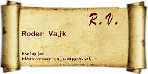 Roder Vajk névjegykártya